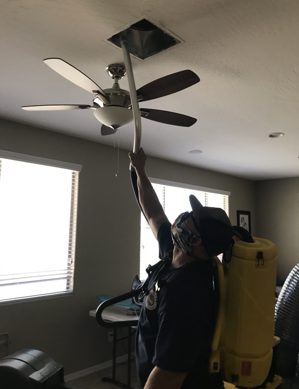 Vacuuming air duct after vent removed