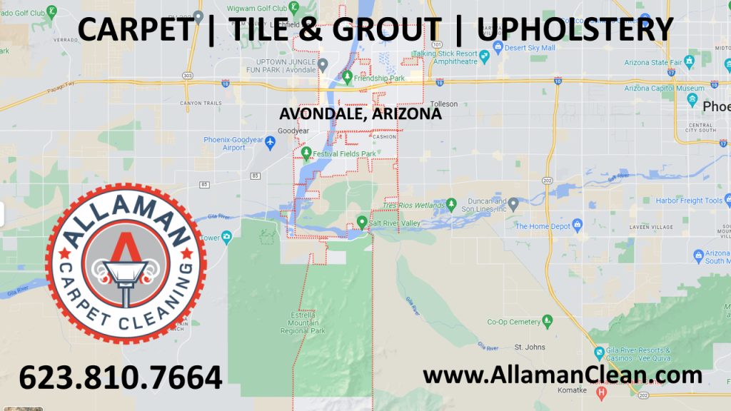 Map of Avondale Arizona Carpet Tile Upholstery Cleaners