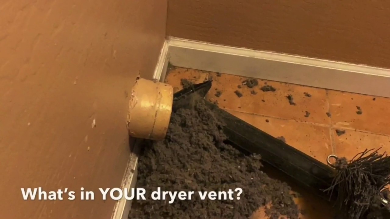 Picture of lint and debris being removed from a dryer vent in Goodyear Arizona