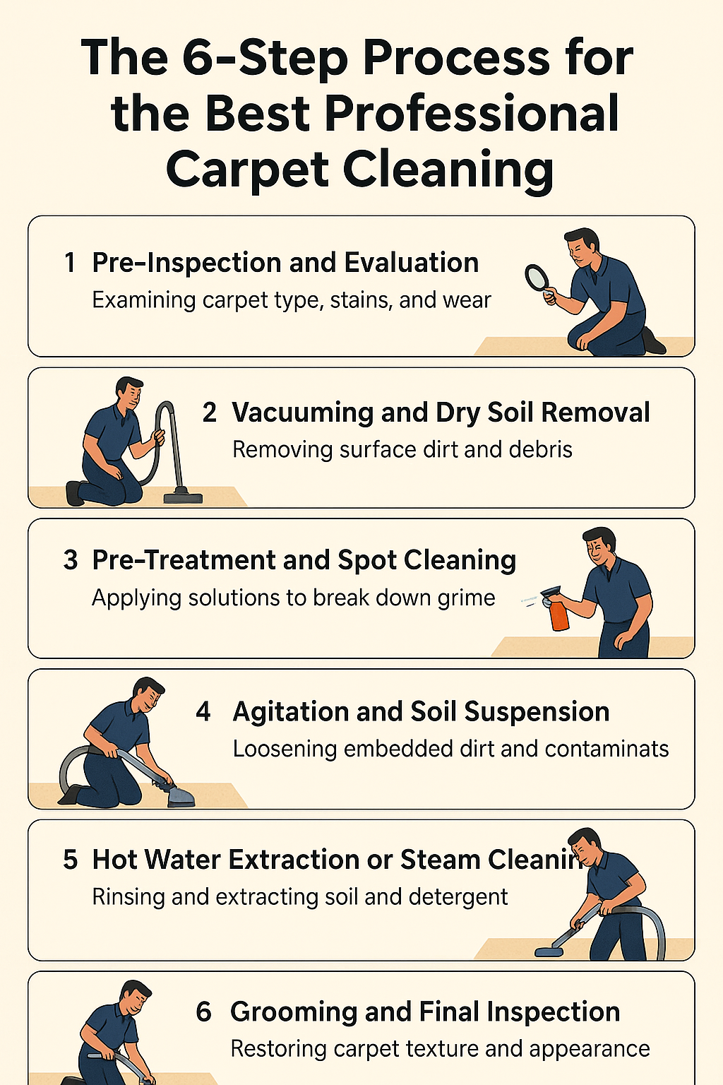 6 Step Professional Carpet Cleaning Process in Goodyear, Arizona
