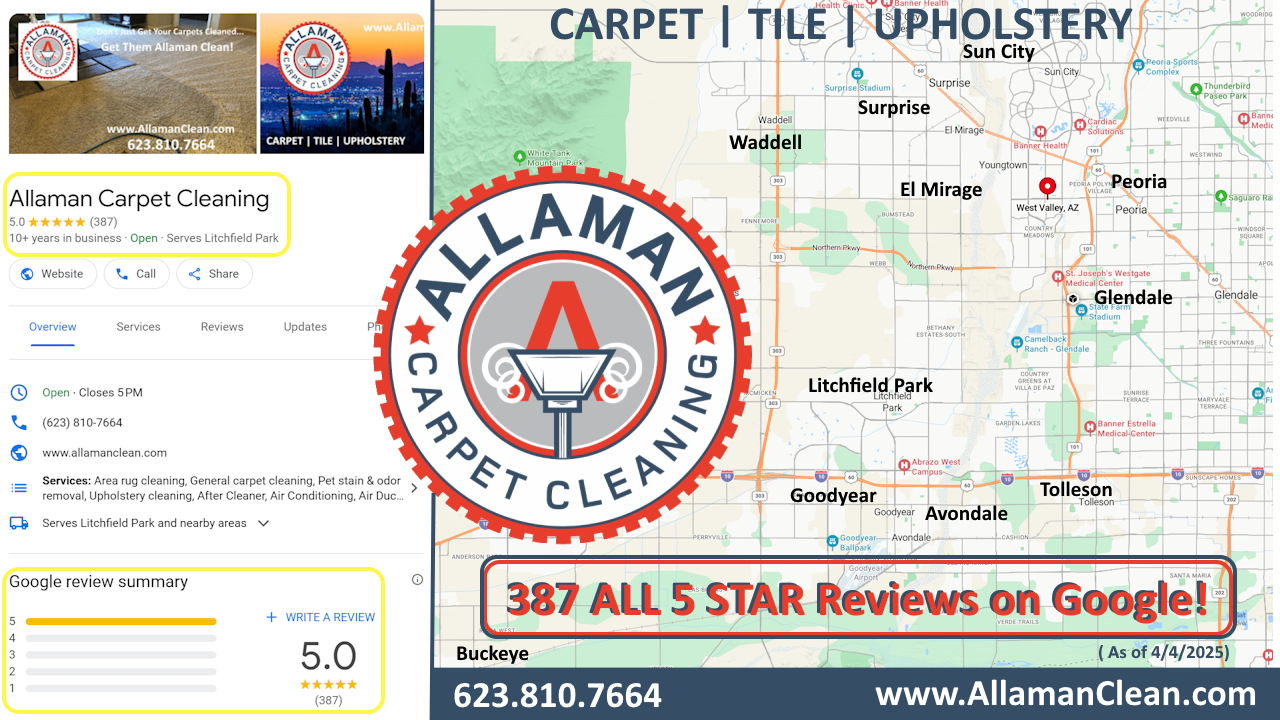 Litchfield Park and West Valley Carpet, Tile and Upholstery Cleaning